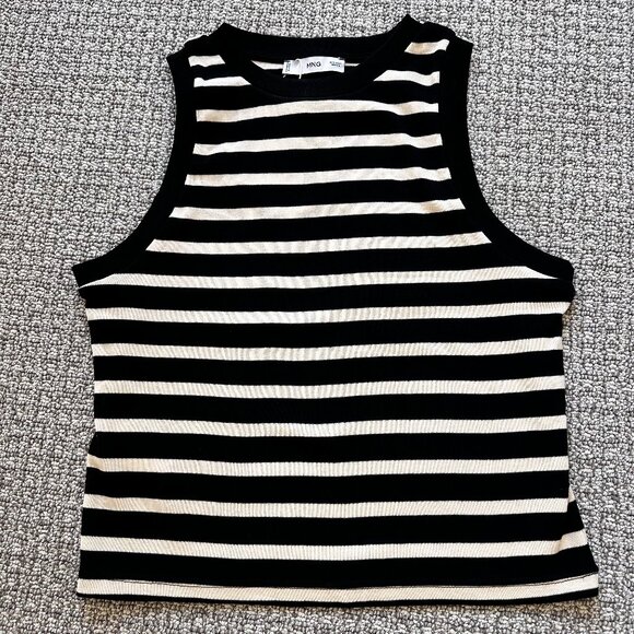 MANGO Striped Cotton Knit Tank - Picture 5 of 13